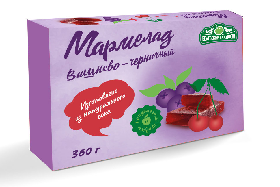  Мармелад  "Вишнево-черничный" белевский 360г   в Сарапуле